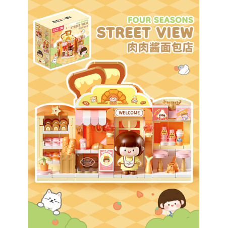 Femibox S2307 Four Seasons Street View Xếp hình lắp ráp ghép mô hình Chế độ xem phố theo mùa của Bolognese Bolognese: Tiệm bánh Bolognese Bolognese