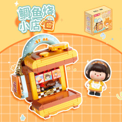 Femibox S2296 RoroJump Xếp hình lắp ráp ghép mô hình Quán bún sốt thịt: quán Taiyaki