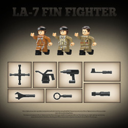 QUANGUAN 100286 LA-7 Fin Fighter Xếp hình lắp ráp ghép mô hình tiêm kích La-7
