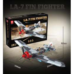QUANGUAN 100286 LA-7 Fin Fighter Xếp hình lắp ráp ghép mô hình tiêm kích La-7