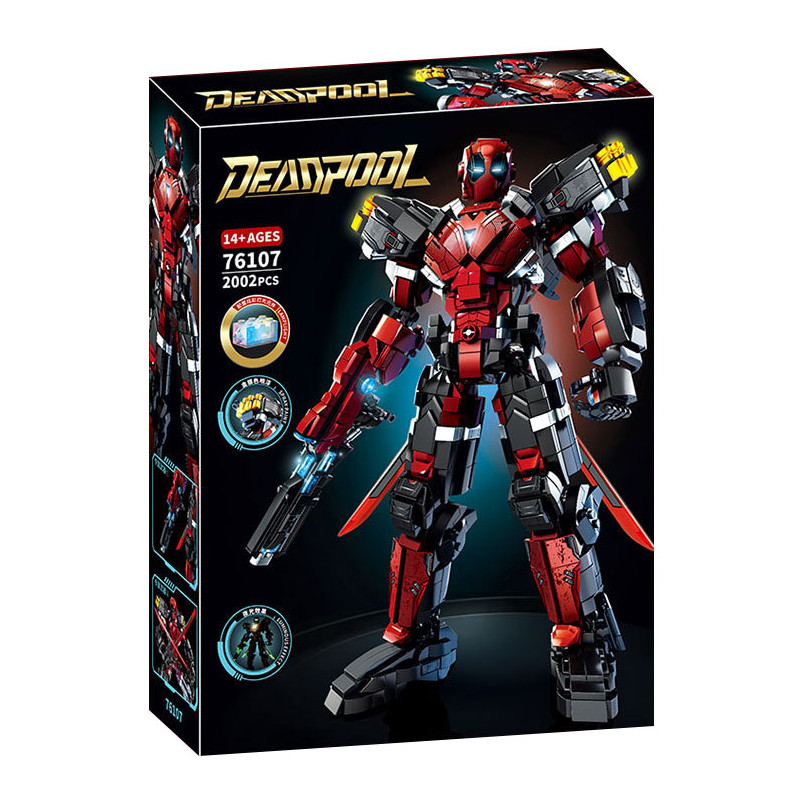 LY 76107 Deadpool Xếp hình lắp ráp ghép mô hình áo giáp deadpool