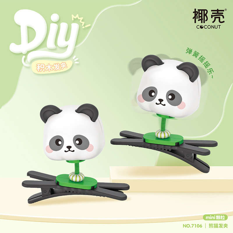 Coconut 7106 Xếp hình lắp ráp ghép mô hình kẹp tóc gấu trúc