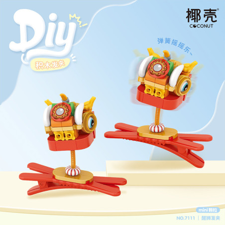 Coconut 7111 Xếp hình lắp ráp ghép mô hình kẹp tóc sư tử