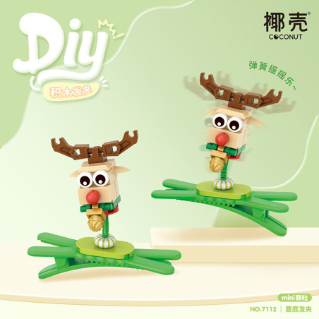 Coconut 7112 Xếp hình lắp ráp ghép mô hình kẹp tóc nai sừng tấm