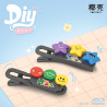 Coconut 7118 Xếp hình lắp ráp ghép mô hình Kẹp tóc màu đen Dopamine