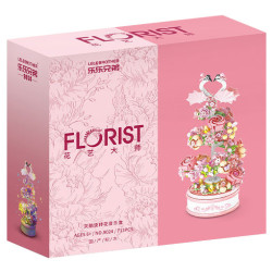 LELE BROTHER 9024 Florist Xếp hình lắp ráp ghép mô hình Bậc thầy về hoa: Hộp nhạc xoay hoa thiên nga