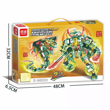 minGDi LEIBAO K0942 Zodiac Signs Mecha Xếp hình lắp ráp ghép mô hình Cơ Khí Cung Hoàng Đạo: Rắn