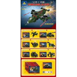 KAZI GBL BOZHI KY81064 Fireline Alert Xếp hình lắp ráp ghép mô hình Báo cháy Pioneer Gunship 6 tổ hợp