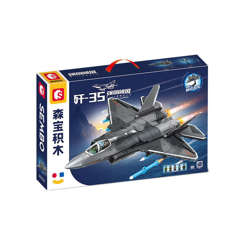 SEMBO 202255 Xếp hình lắp ráp ghép mô hình Vinh quang của cường quốc: Tiêm kích trên tàu sân bay J-35
