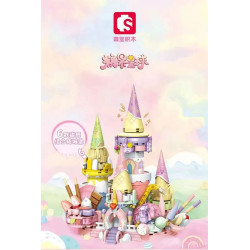SEMBO 615062 SEMBO 615063 SEMBO 615064 SEMBO 615065 SEMBO 615066 SEMBO 615067 Xếp hình lắp ráp ghép mô hình Hành tinh kẹo: Lâu đài hình nón 6 tổ hợp Bầu trời đầy sao Muối biển, Ô long đào, Dứa chanh, Tuyết đầu hoa anh đào, Dâu tây, Mận khoai môn