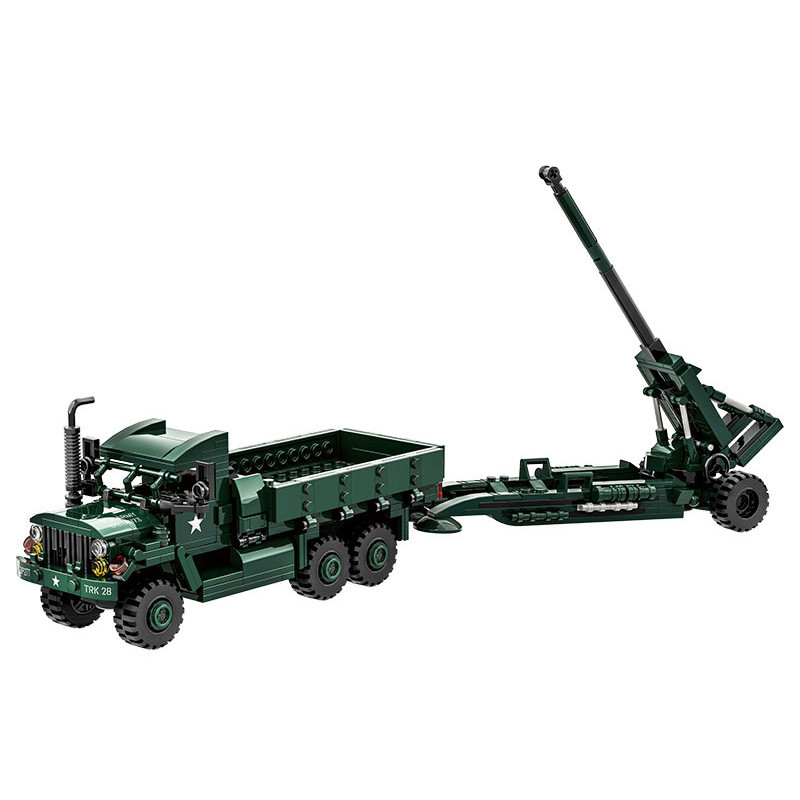 WANGE LIGAO Dr.Luck 4510 Xếp hình lắp ráp ghép mô hình Xe tải M35a2 + pháo m198