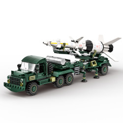 WANGE LIGAO Dr.Luck 4512 Anti-Aircraft Missile Transport Vehicle Xếp hình lắp ráp ghép mô hình Xe vận chuyển tên lửa phòng không