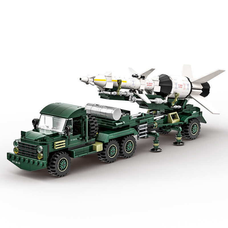 WANGE LIGAO Dr.Luck 4512 Anti-Aircraft Missile Transport Vehicle Xếp hình lắp ráp ghép mô hình Xe vận chuyển tên lửa phòng không