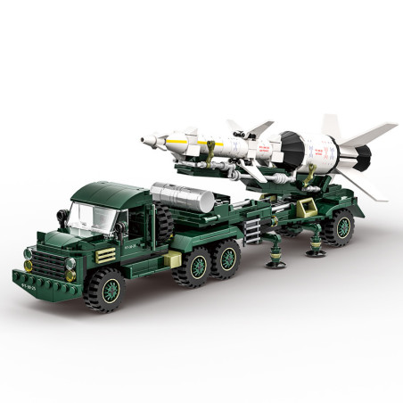 WANGE LIGAO Dr.Luck 4512 Anti-Aircraft Missile Transport Vehicle Xếp hình lắp ráp ghép mô hình Xe vận chuyển tên lửa phòng không
