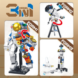 Forange FC1053 Moreinone Astronaut Xếp hình lắp ráp ghép mô hình Ba phi hành gia biến hình