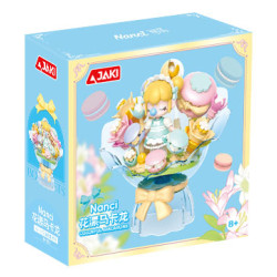JAKI HK122 Xếp hình lắp ráp ghép mô hình Nanci cầm một bó hoa: Macarons
