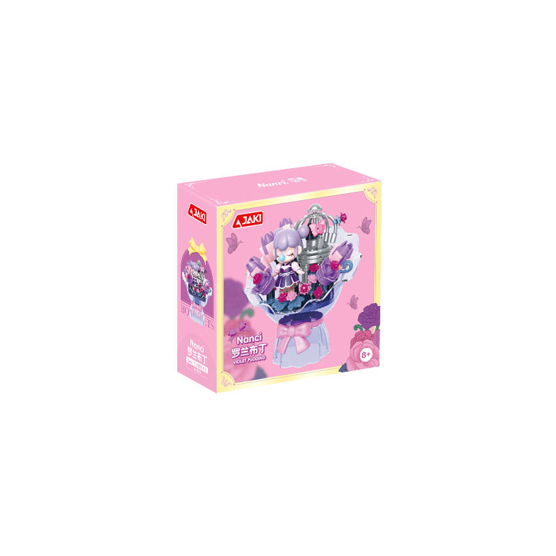 JAKI HK123 Xếp hình lắp ráp ghép mô hình Nanci cầm một bó hoa: Roland Pudding