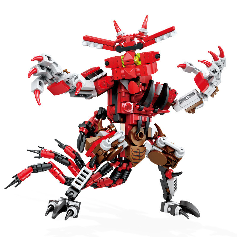 KAZI GBL BOZHI KY81063 Xếp hình lắp ráp ghép mô hình 8 loại quái vật mecha: Ma bạo chúa, Quỷ vương khóa xương, Ma phá địa ngục, Hổ ăn tội lỗi, Còi báo động sâu thẳm, Sói ác mắt vàng, Cá mập bão lửa địa ngục, Cá sấu bóng tối đơn độc