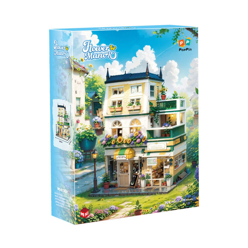 ZHEGAO 613031 Flower Manor Xếp hình lắp ráp ghép mô hình Khách sạn sân vườn