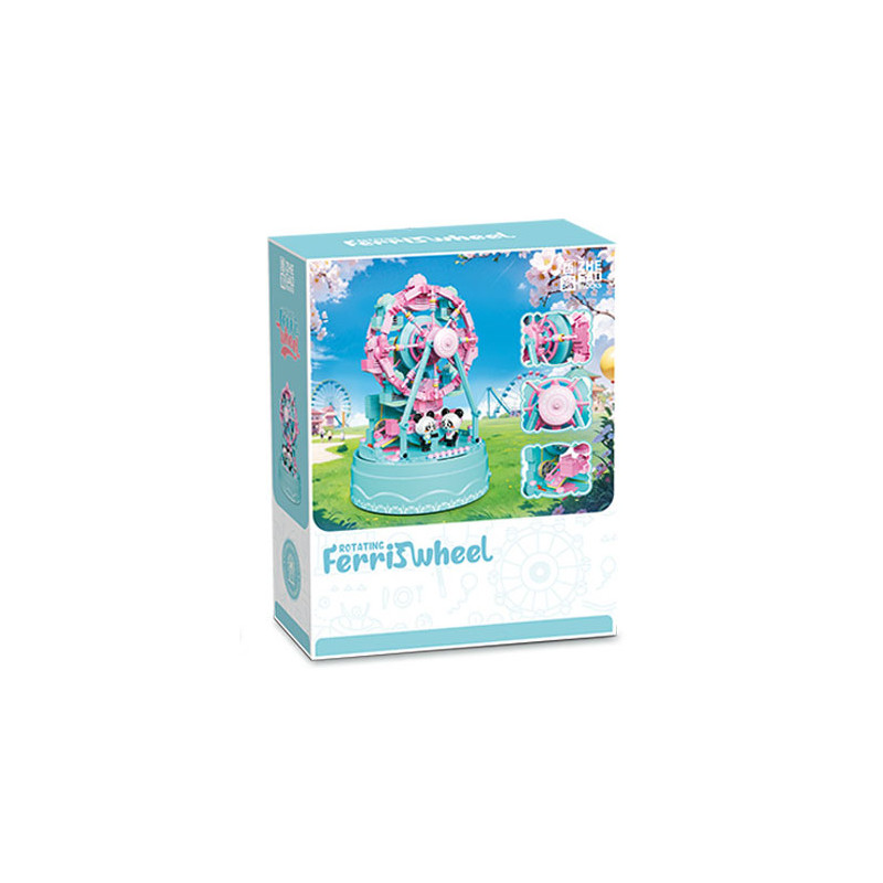 ZHEGAO 663018 Ferriswheel Xếp hình lắp ráp ghép mô hình hộp nhạc bánh xe đu quay xoay