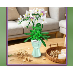 MouldKing 24123 Xếp hình lắp ráp ghép mô hình Phalaenopsis trắng