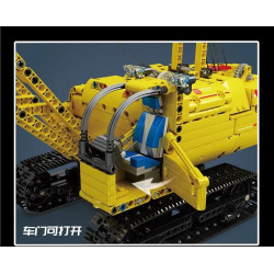 Rebrickable MOC-25458 MouldKing Mould King 17001 Crawler Crane RC Xếp hình lắp ráp ghép mô hình Cẩu Trục Bánh Xích 