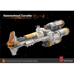 Rebrickable MOC-71412 Hammerhead corvette Lightmaker Xếp hình lắp ráp ghép mô hình Hammer Light Frated. 