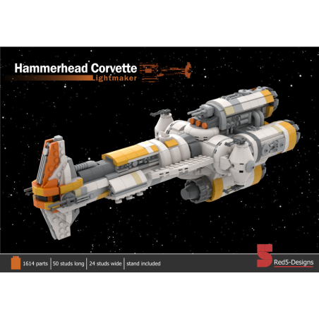 Rebrickable MOC-71412 Hammerhead corvette Lightmaker Xếp hình lắp ráp ghép mô hình Hammer Light Frated. 