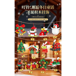 Forange FC8177 Xếp hình lắp ráp ghép mô hình Bộ sưu tập nhỏ: Mặt dây chuyền Giáng sinh TINY 12 kiểu