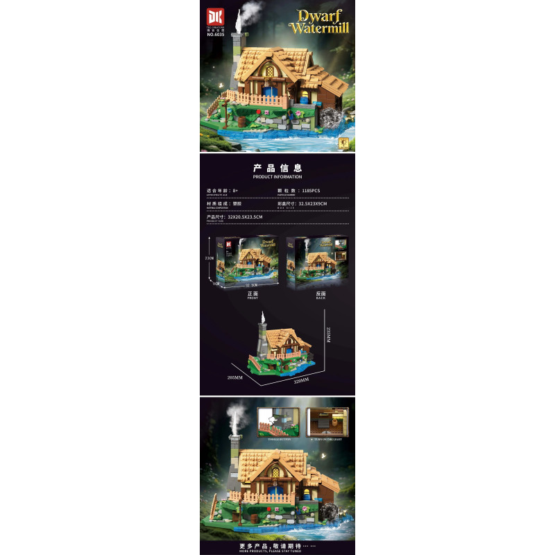 DK 6035 Dwarf Watermill Xếp hình lắp ráp ghép mô hình nhà máy nước lùn