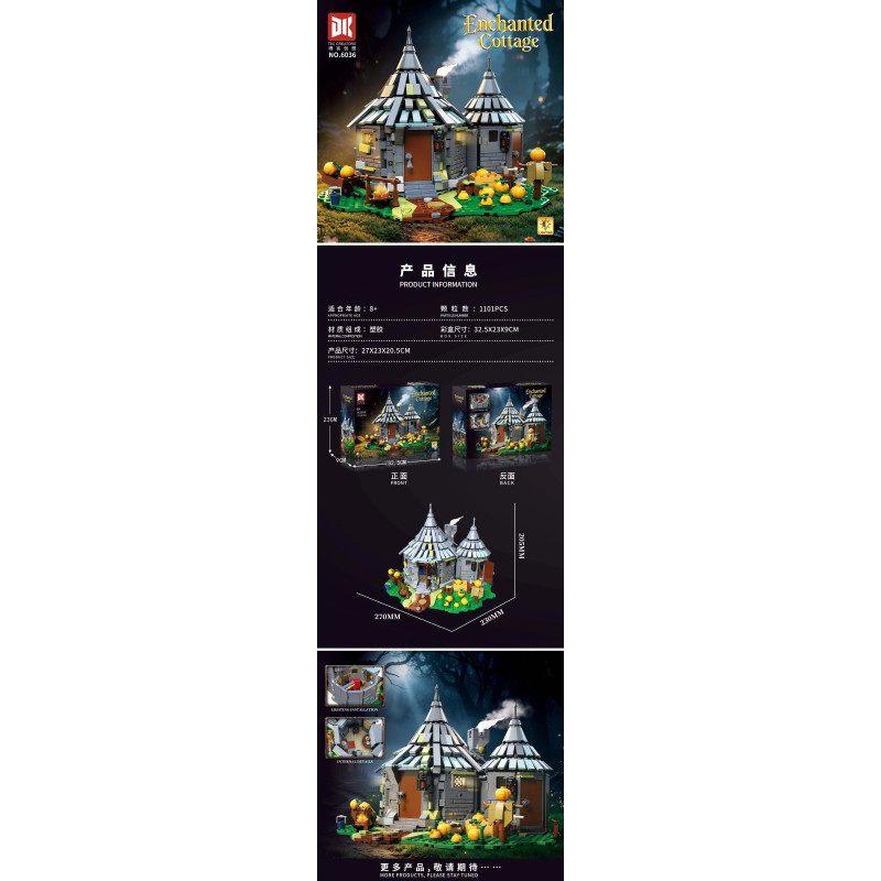 DK 6036 Enchanted Cottage Xếp hình lắp ráp ghép mô hình túp lều ma thuật