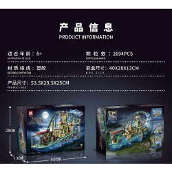 DK 80034 Magic Roller Coaster Xếp hình lắp ráp ghép mô hình Tàu lượn lâu đài ma thuật