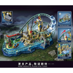 DK 80034 Magic Roller Coaster Xếp hình lắp ráp ghép mô hình Tàu lượn lâu đài ma thuật