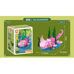Forange FC8196 Xếp hình lắp ráp ghép mô hình 6 loài động vật hoang dã nhỏ: chuột đồng, gấu trúc đỏ, capybara, rái cá, kỳ nhông, tắc kè hoa