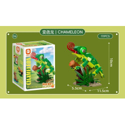 Forange FC8196 Xếp hình lắp ráp ghép mô hình 6 loài động vật hoang dã nhỏ: chuột đồng, gấu trúc đỏ, capybara, rái cá, kỳ nhông, tắc kè hoa