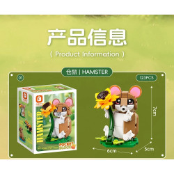 Forange FC8196 Xếp hình lắp ráp ghép mô hình 6 loài động vật hoang dã nhỏ: chuột đồng, gấu trúc đỏ, capybara, rái cá, kỳ nhông, tắc kè hoa