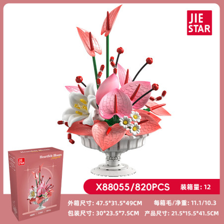 JIESTAR X88055 Xếp hình lắp ráp ghép mô hình Những bó hoa nở đầy tình cảm