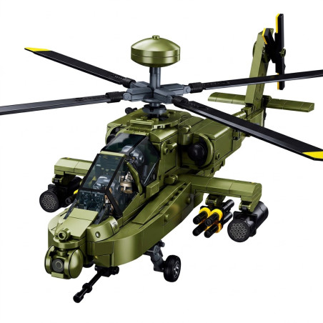 Sluban M38-B1536 Xếp hình lắp ráp ghép mô hình trực thăng vũ trang Apache