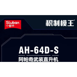 Sluban M38-B1536 Xếp hình lắp ráp ghép mô hình trực thăng vũ trang Apache
