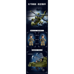 Sluban M38-B1536 Xếp hình lắp ráp ghép mô hình trực thăng vũ trang Apache