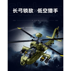 Sluban M38-B1536 Xếp hình lắp ráp ghép mô hình trực thăng vũ trang Apache