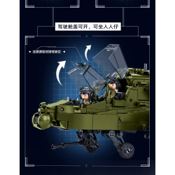 Sluban M38-B1536 Xếp hình lắp ráp ghép mô hình trực thăng vũ trang Apache