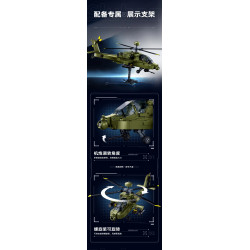 Sluban M38-B1536 Xếp hình lắp ráp ghép mô hình trực thăng vũ trang Apache