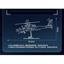 Sluban M38-B1536 Xếp hình lắp ráp ghép mô hình trực thăng vũ trang Apache