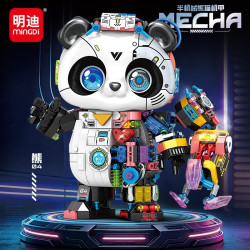 minGDi LEIBAO D014 Xếp hình lắp ráp ghép mô hình Cơ khí gấu trúc Cyborg