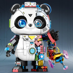 minGDi LEIBAO D014 Xếp hình lắp ráp ghép mô hình Cơ khí gấu trúc Cyborg