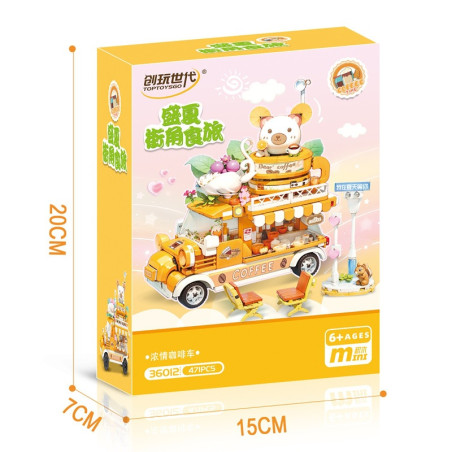 toy generation 36012 Xếp hình lắp ráp ghép mô hình Góc Phố Giữa Hè Ẩm Thực và Du Lịch: Xe Cà Phê Đam Mê