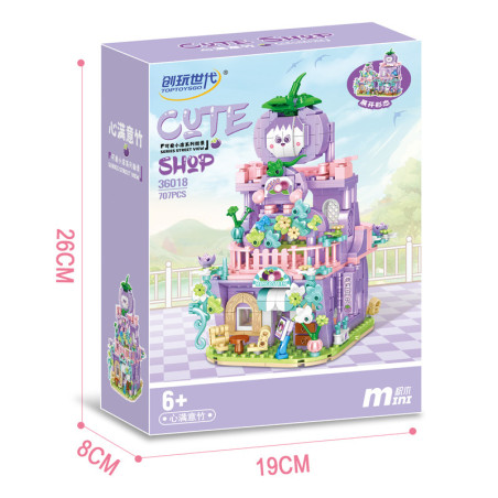 toy generation 36018 Xếp hình lắp ráp ghép mô hình Quán nhỏ dễ thương: Happy Bamboo