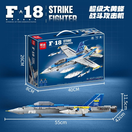 minGDi LEIBAO K2177 Xếp hình lắp ráp ghép mô hình Máy bay chiến đấu tấn công F18 Super Hornet