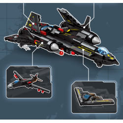 SEMBO 207253 SEMBO 207254 SEMBO 207255 SEMBO 207256 Xếp hình lắp ráp ghép mô hình Máy bay trinh sát SR-71 Blackbird 4 tổ hợp